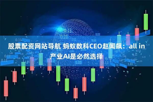 股票配资网站导航 蚂蚁数科CEO赵闻飙：all in产业AI是必然选择